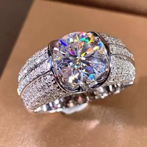 COPY - Rhodium & Moissante Ring Size 10